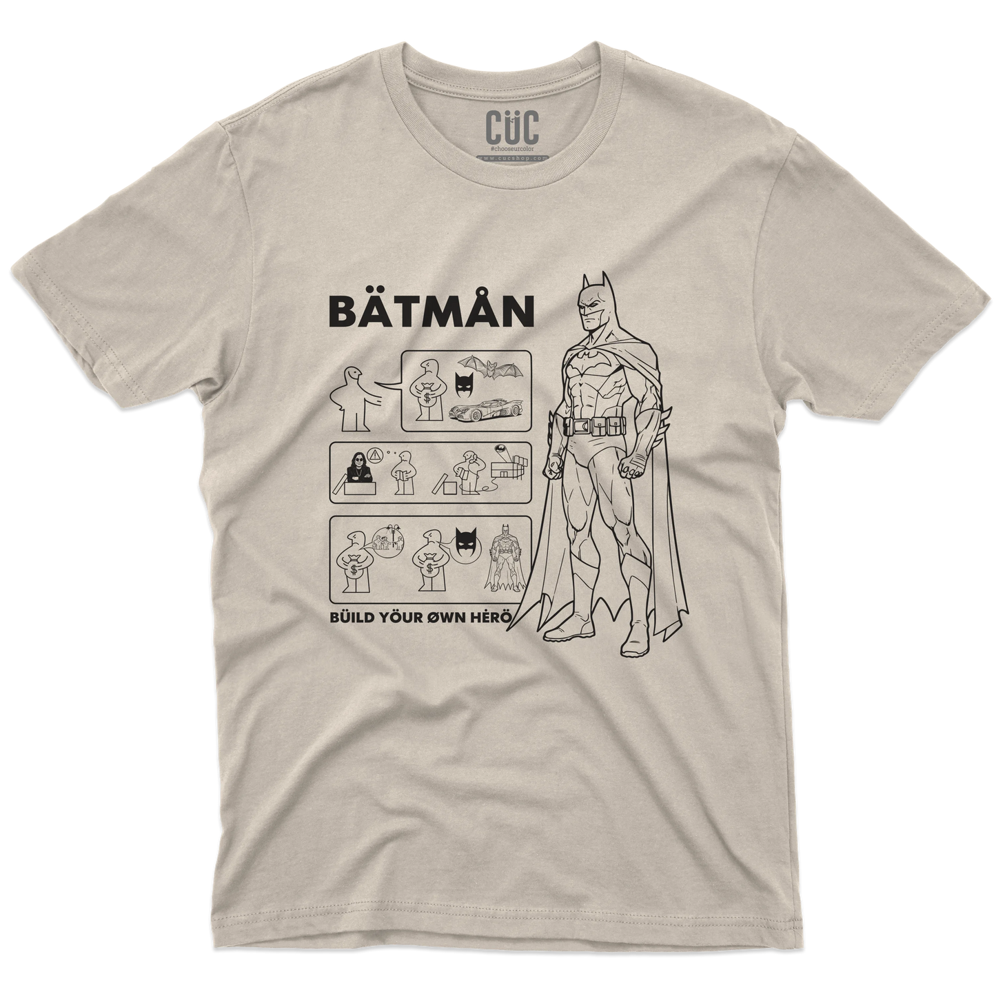 CUC T-SHIRT BATMAN BUILD YOUR HERO - FILM - Cult - Divertente -  #chooseurcolor