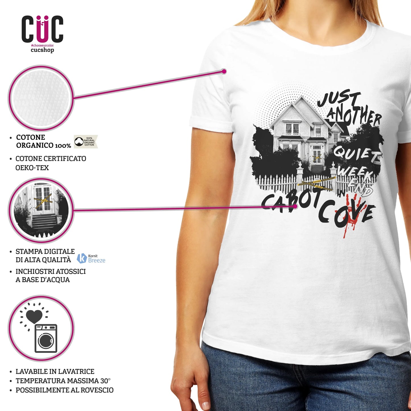 CUC T-SHIRT Just Another Quiet Weekend in Cabot Cove - PERSONAGGI FAMOSI - Jessica Fletcher - La signora in giallo -  #chooseurcolor