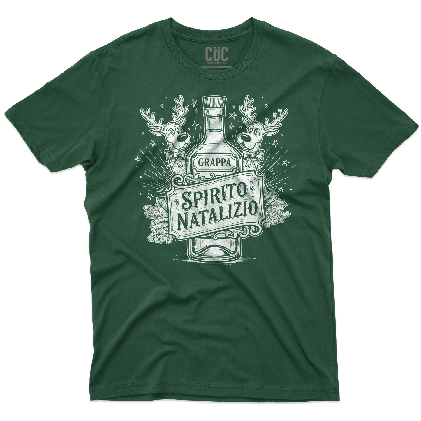 CUC T-SHIRT Spirito Natalizio Grappa - NATALE - Divertente -  #chooseurcolor