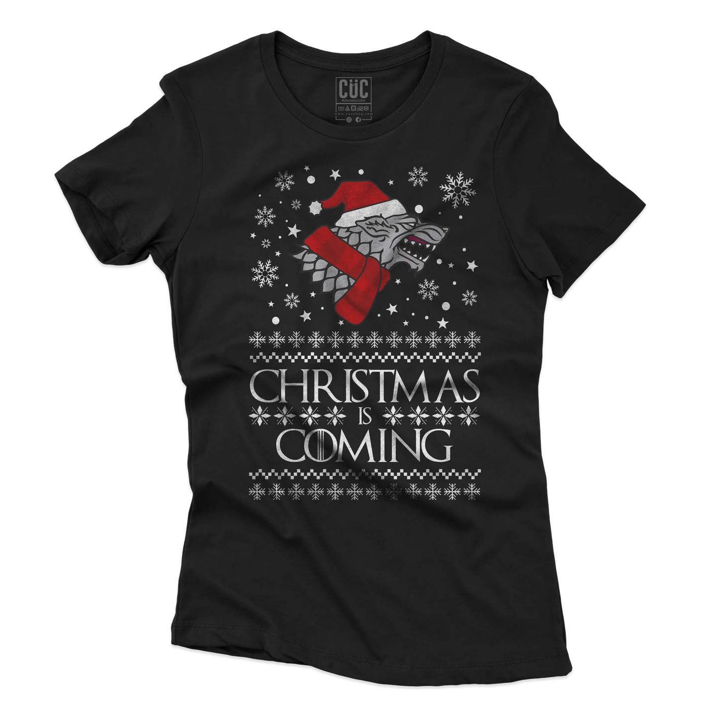 CUC T-SHIRT Christmas is Coming - NATALE - SERIE TV - Divertente - Stark - GOT -  #chooseurcolor