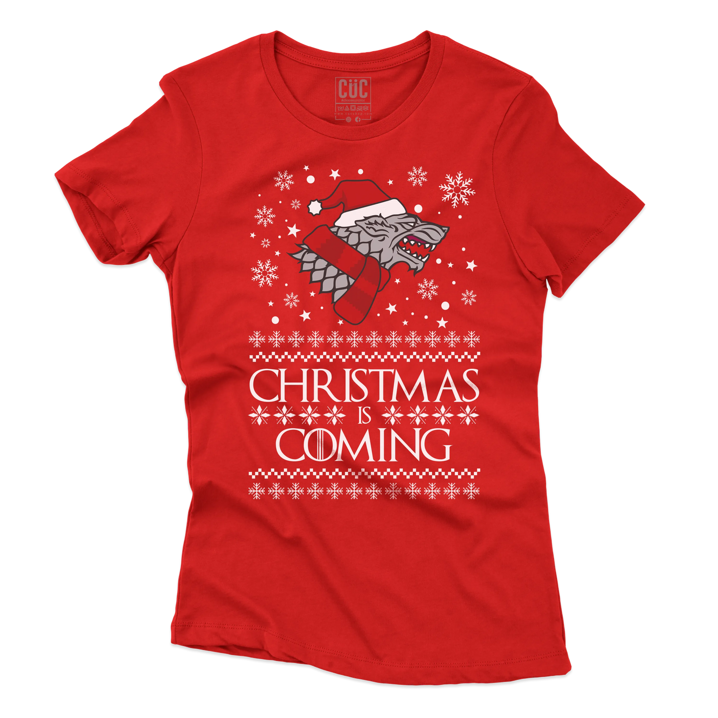 CUC T-SHIRT Christmas is Coming - NATALE - SERIE TV - Divertente - Stark - GOT -  #chooseurcolor