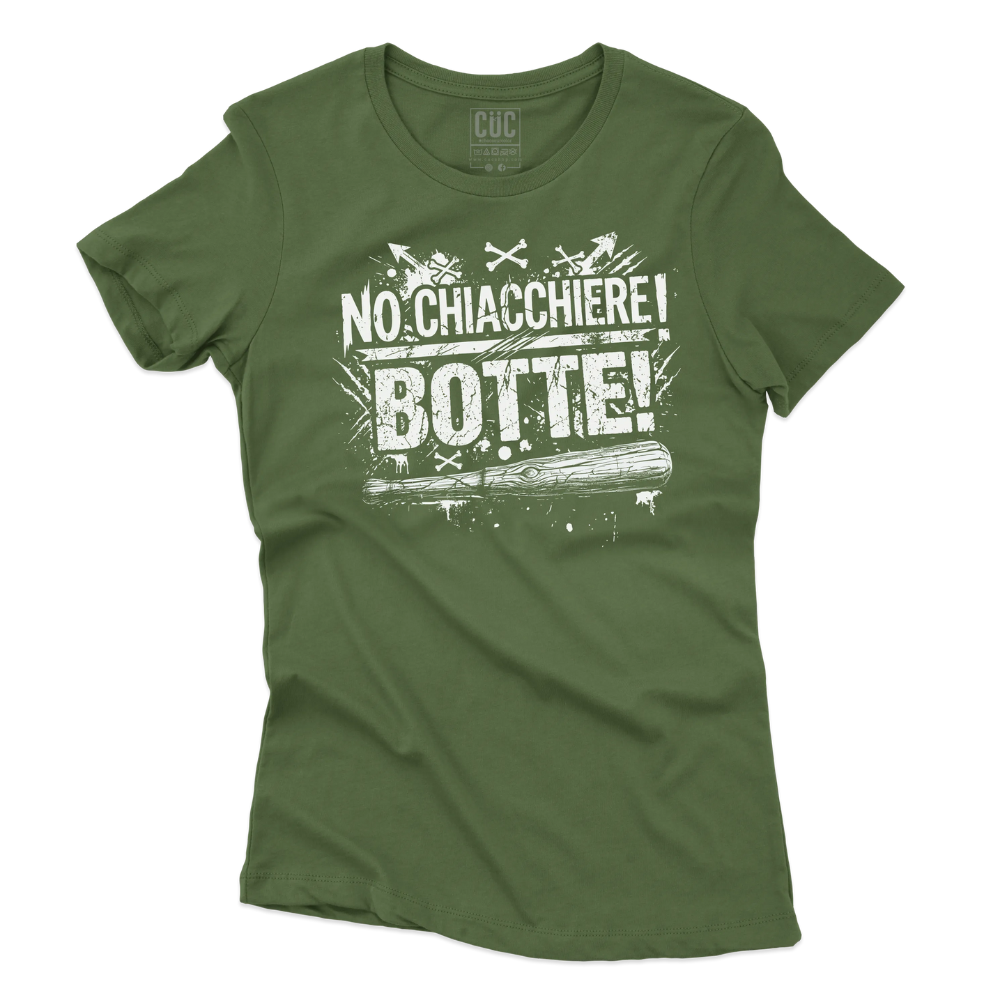 CUC T-SHIRT NO CHIACCHIERE! BOTTE! - MUSICA - CITAZIONE - DIVERTENTE -  #chooseurcolor