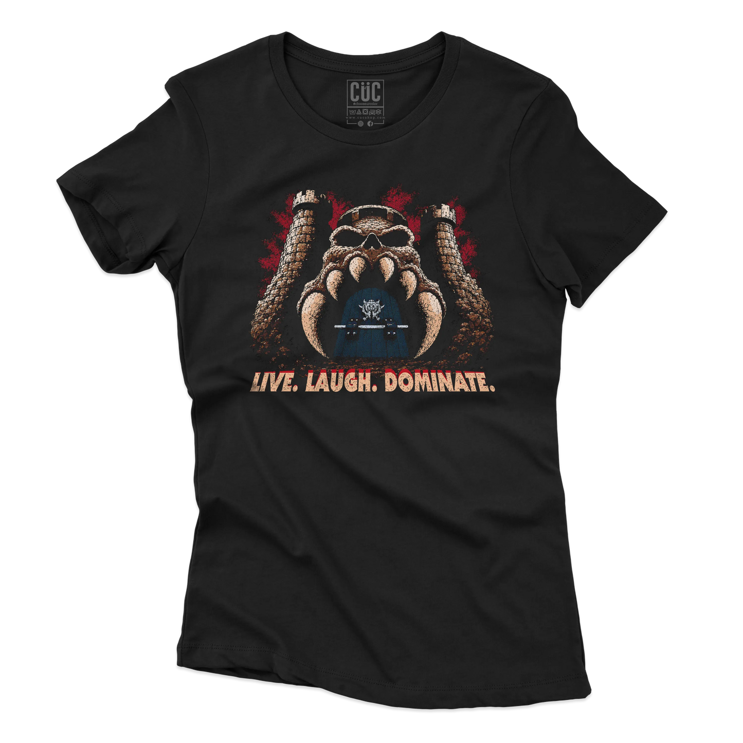 CUC T-SHIRT LIVE LAUGH  DOMINATE - FILM - Divertente - CARTOON - HE MAN - MASTERS -  #chooseurcolor