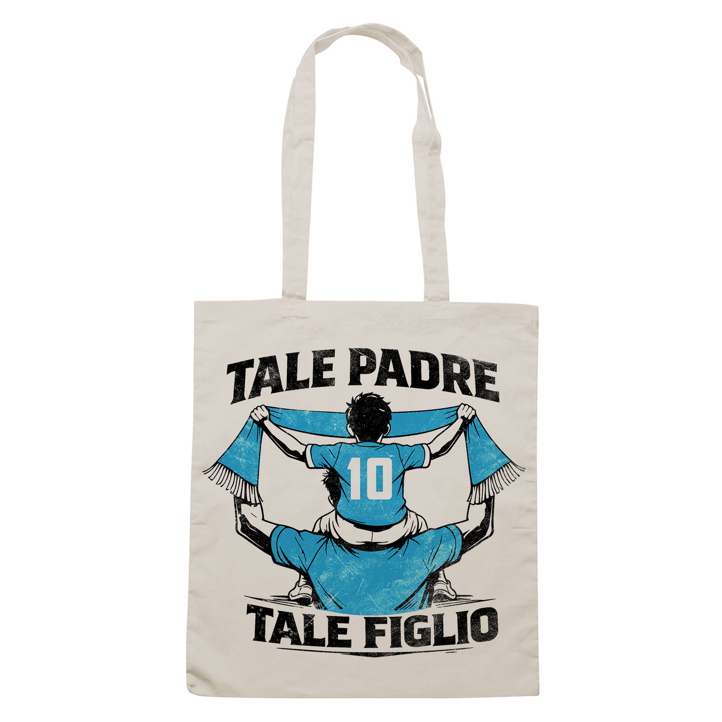 SHOPPER Festa del Papà padre Tifoso come il figlio CELESTE napoli Sabbia #chooseurcolor