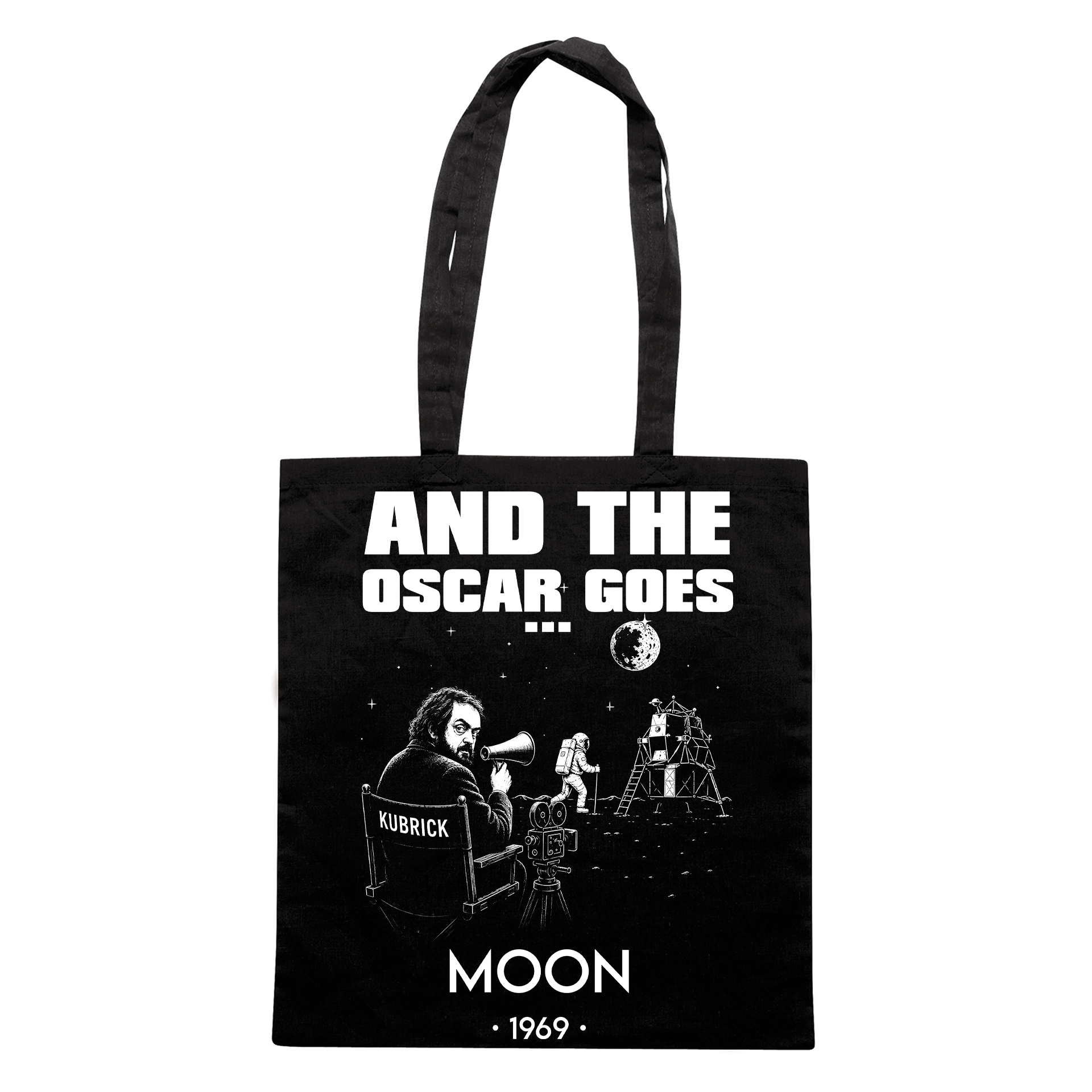 SHOPPER CUC AND THE OSCAR GOES Allunaggio Complottismo nasa Kubrick Nera M [IMGKEY:BLA:M:1]