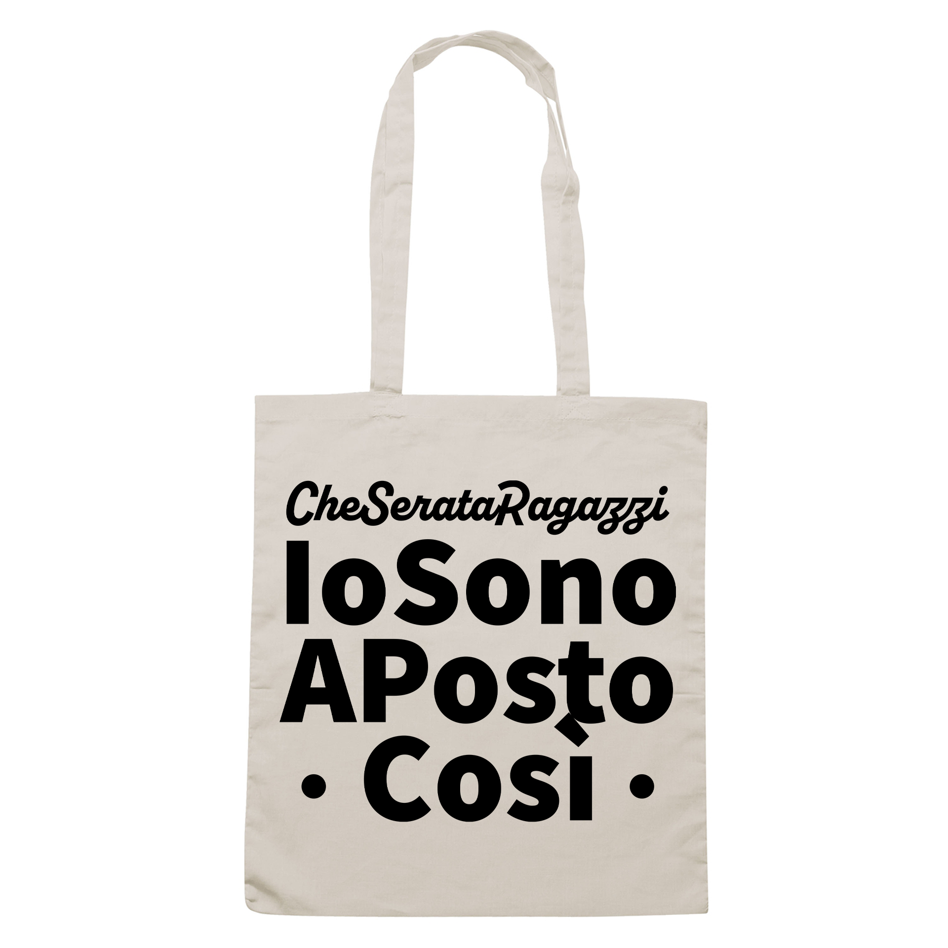 SHOPPER CUC IO SONO A POSTO COSì divertente regalo simpatica tv italiana Sabbia M [IMGKEY:SAN:M:1]