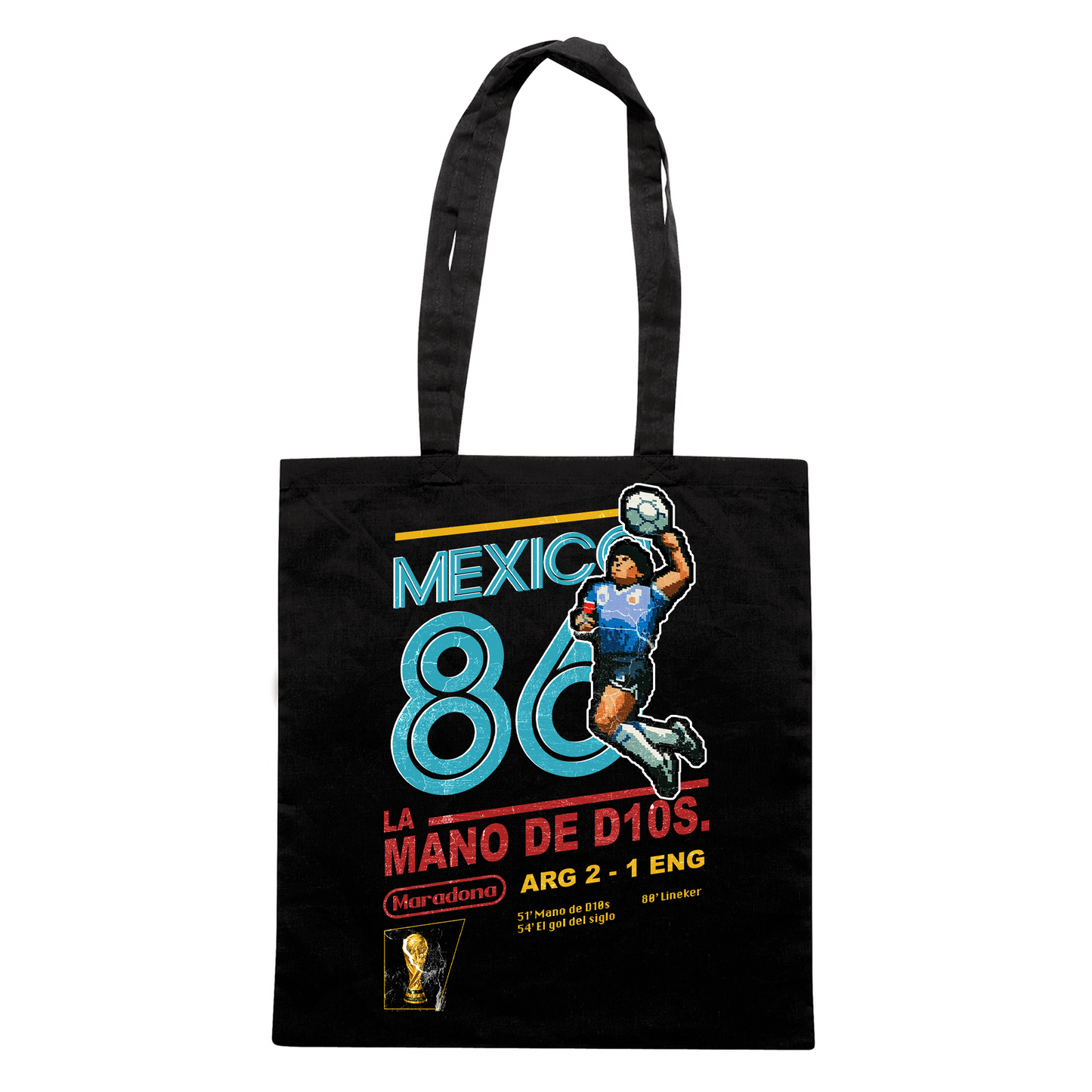 SHOPPER CUC LA MANO DE DIOS Maradona argentina mondiali 86 Nera M [IMGKEY:BLA:M:1]