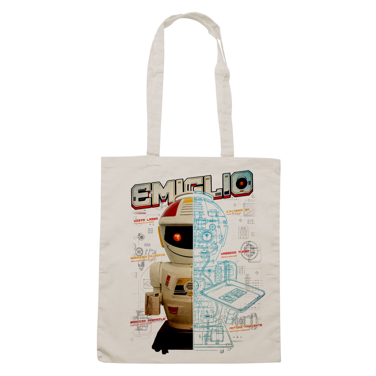 SHOPPER CUC Emiglio Robot Anni 80 nostalgia sogno d'infanzia Sabbia M [IMGKEY:SAN:M:1]