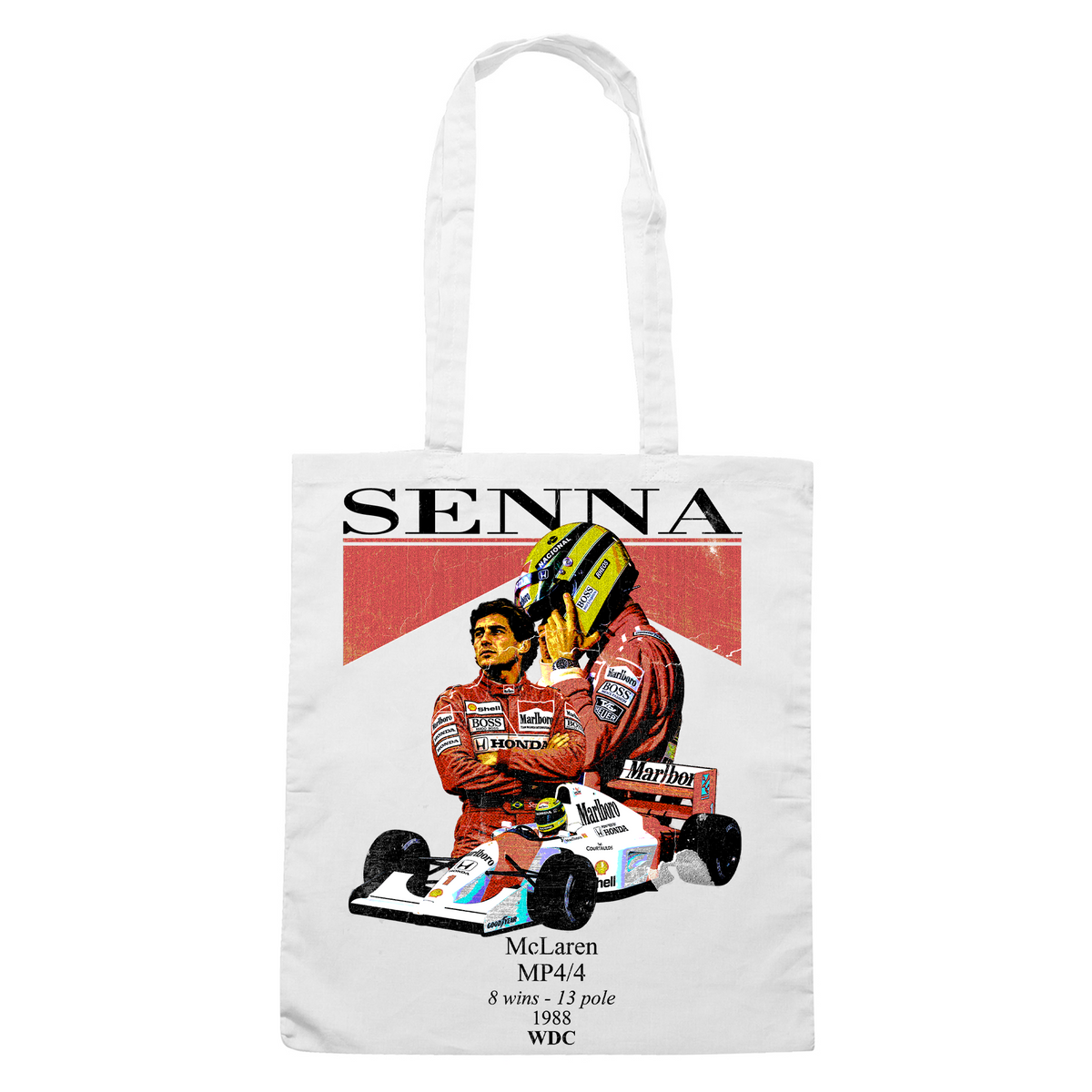 SHOPPER CUC Miti dell automobilismo Senna Bianca M [IMGKEY:WHI:M:1]