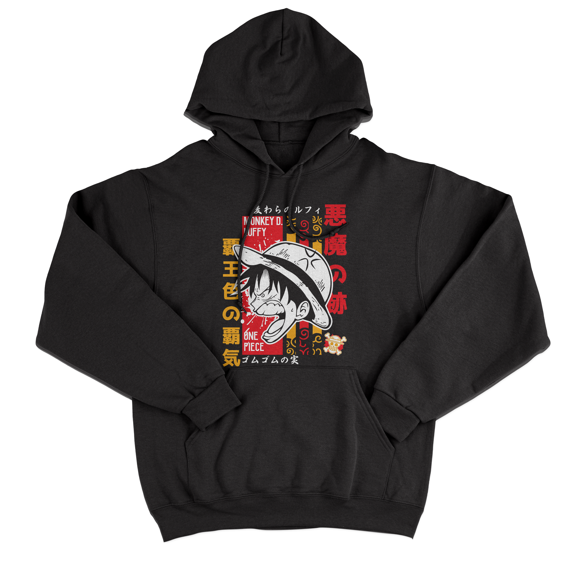 FELPA CAPPUCCIO CUC Luffy One Piece Rubber Nera M [IMGKEY:BLA:M:1]