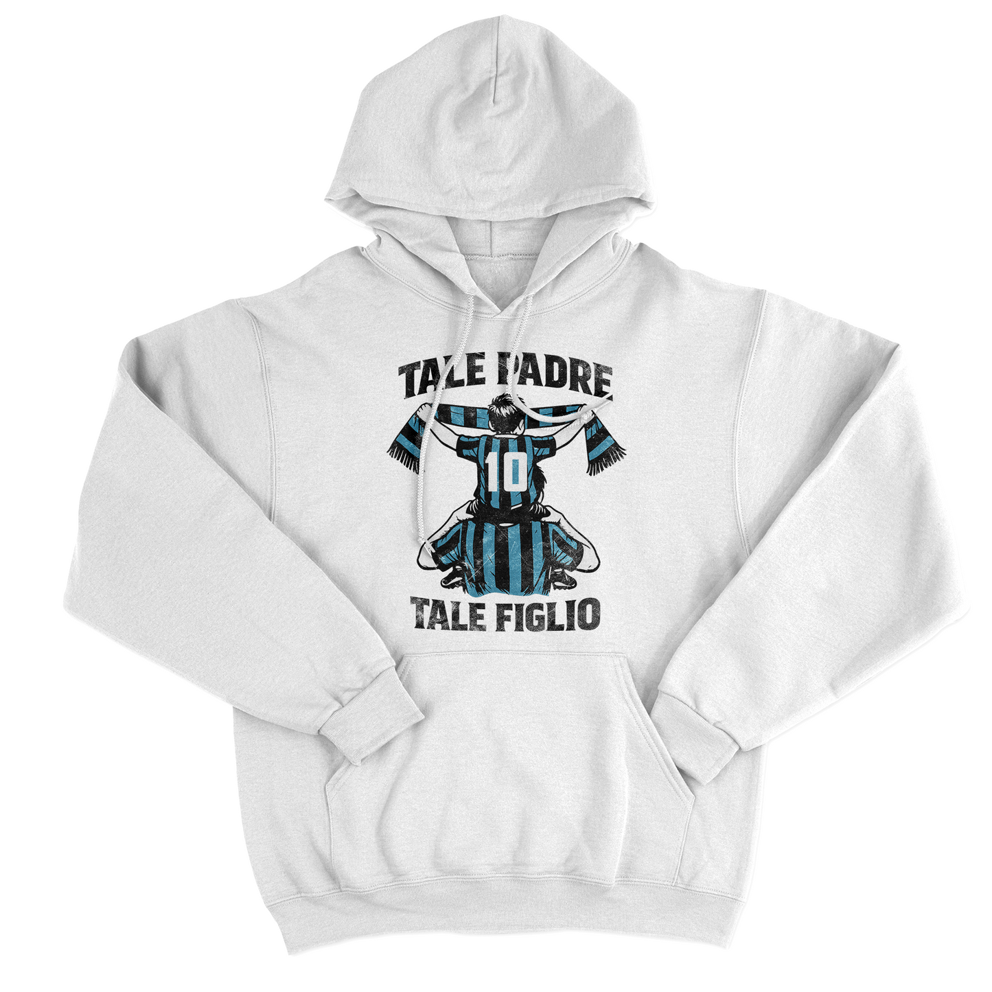 FELPA CAPPUCCIO Festa del Papà padre Tifoso come il figlio NERO AZZURRO Bianca #chooseurcolor