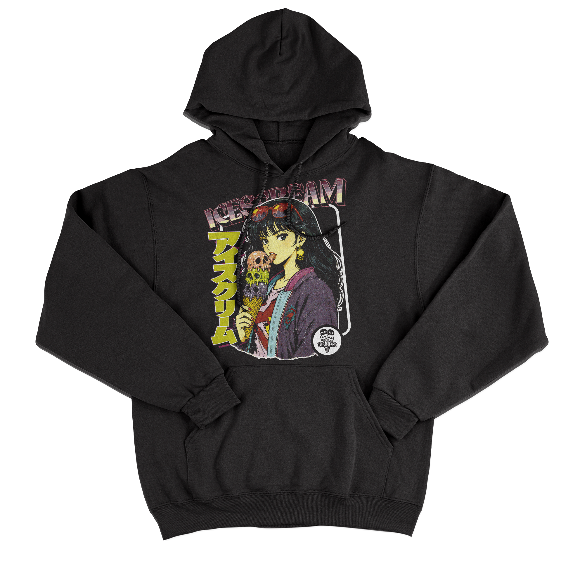 FELPA CAPPUCCIO JAPAN ICE SCREAM estate cool Toky Nera M [IMGKEY:BLA:M:1]