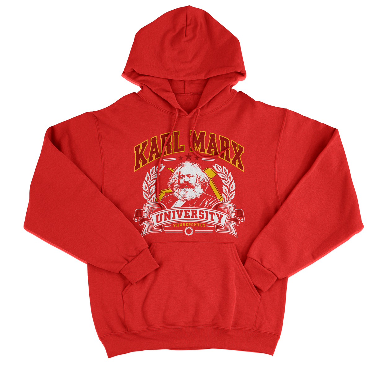 FELPA CAPPUCCIO CUC Karl Marx University Anti Capitalismo Rossa M [IMGKEY:RED:M:1]