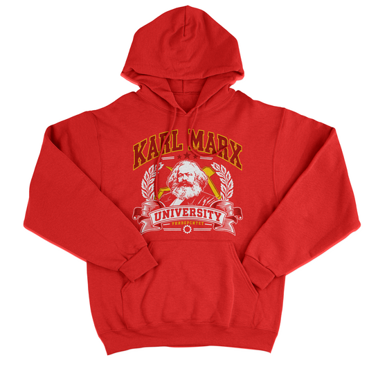 FELPA CAPPUCCIO CUC Karl Marx University Anti Capitalismo Rossa M [IMGKEY:RED:M:1]