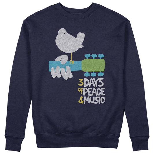 FELPA GIROCOLLO Woodstock Poster festival Blu #chooseurcolor