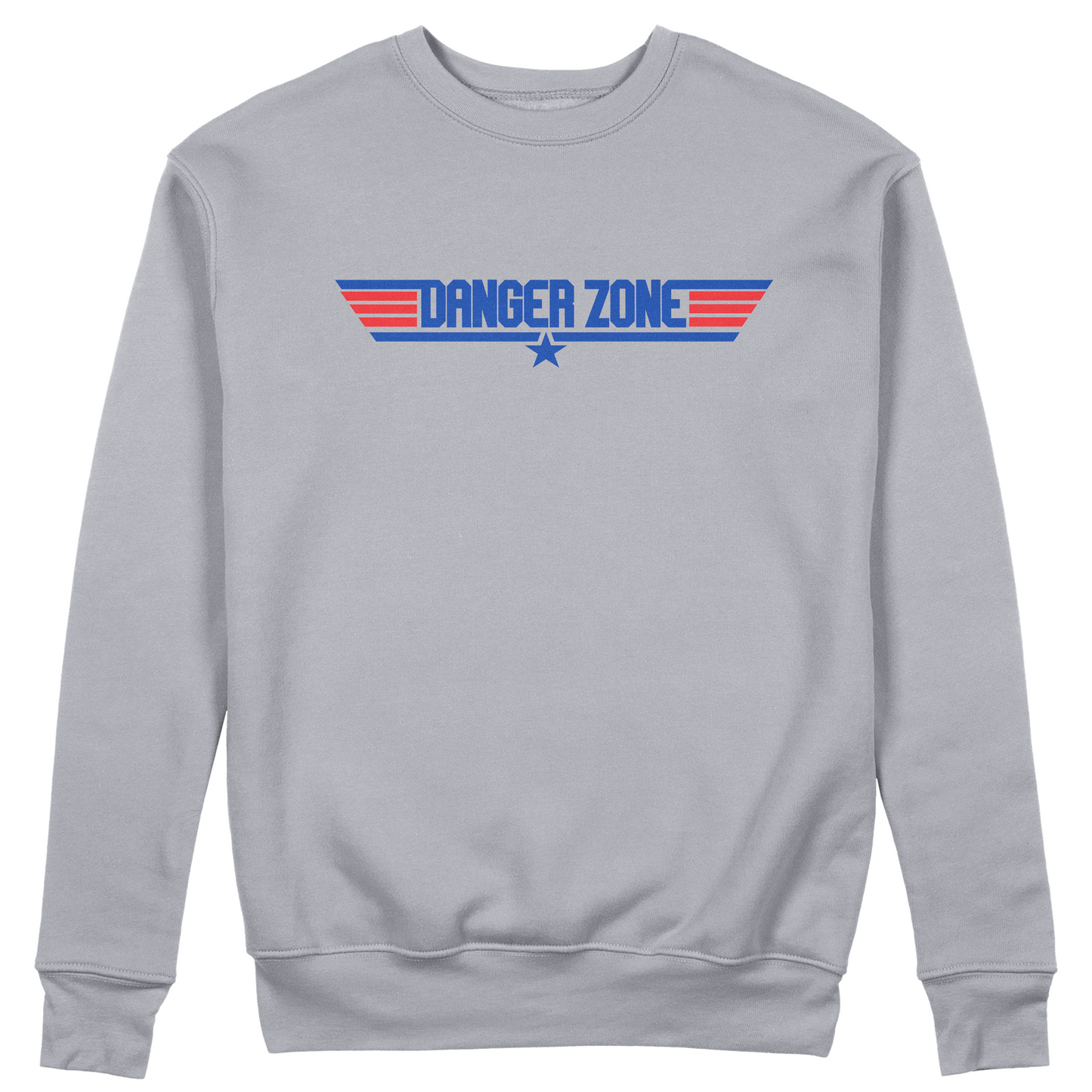 FELPA GIROCOLLO DANGER ZONE film cult anni 90 Grigio #chooseurcolor