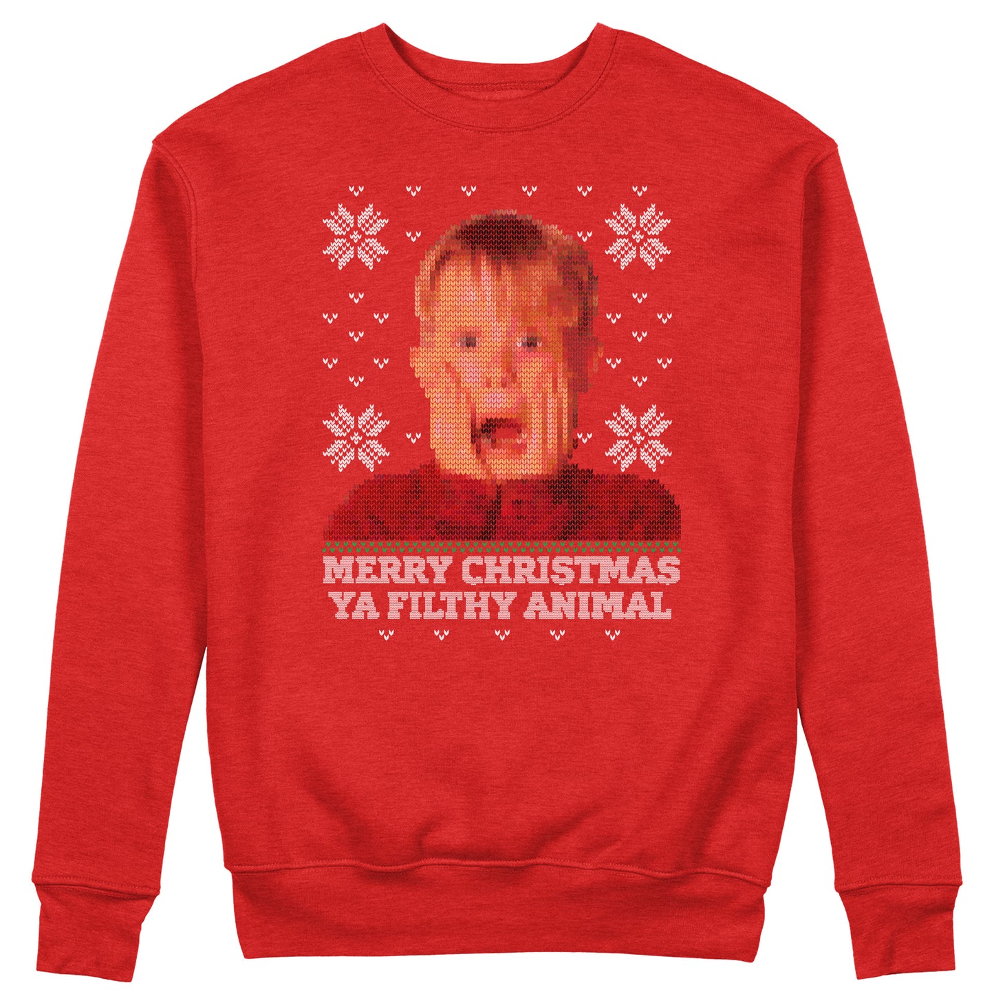 FELPA GIROCOLLO KEVIN MERRY XMAS FILTHY ANIMALS natale regalo simpatico Rossa #chooseurcolor