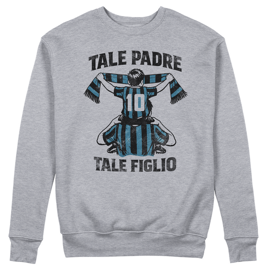 FELPA GIROCOLLO Festa del Papà padre Tifoso come il figlio NERO AZZURRO Grigio #chooseurcolor