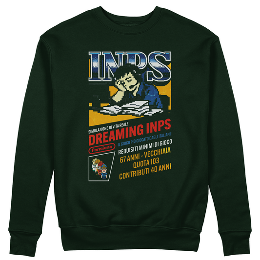 FELPA GIROCOLLO CUC INPS Gioco per i prossimi anni Pensione Verde Bottiglia M [IMGKEY:BOT:M:1]