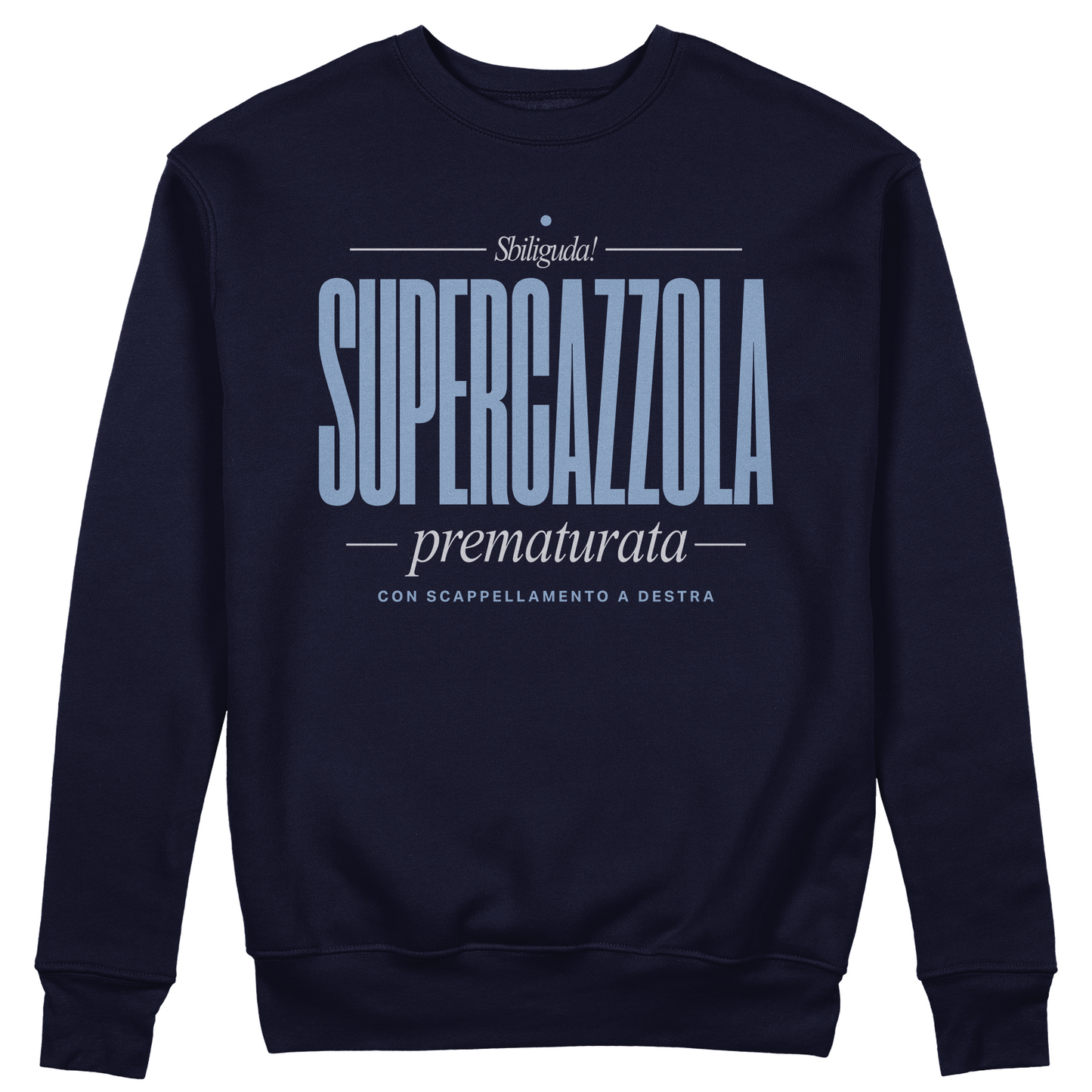 FELPA GIROCOLLO CUC SUPERCAZZOLA con scappellamento a destro sbiligura cult Italiano Blu M [IMGKEY:NAV:M:1]