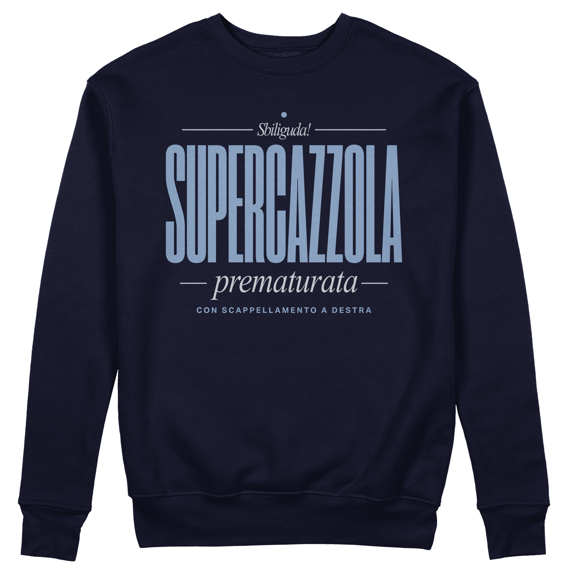FELPA GIROCOLLO CUC SUPERCAZZOLA con scappellamento a destro sbiligura cult Italiano Blu M [IMGKEY:NAV:M:1]