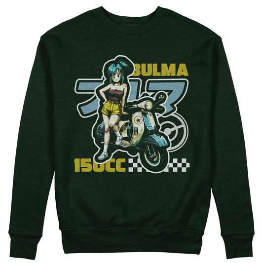 FELPA GIROCOLLO CUC ANIME BULMA 150CC motorino e classic manga Verde Bottiglia M [IMGKEY:BOT:M:1]