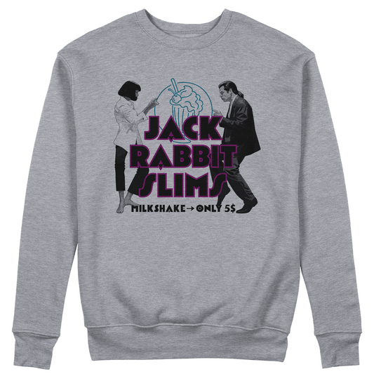 FELPA GIROCOLLO Pulp Fiction Dance Milkshake twist Grigio M [IMGKEY:GRE:M:1]