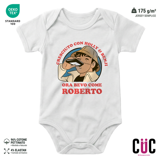 BODY BAMBINO Cresciuto con Holly & Benji ed ora bevo come roberto Bianca M [IMGKEY:WHI:M:1]