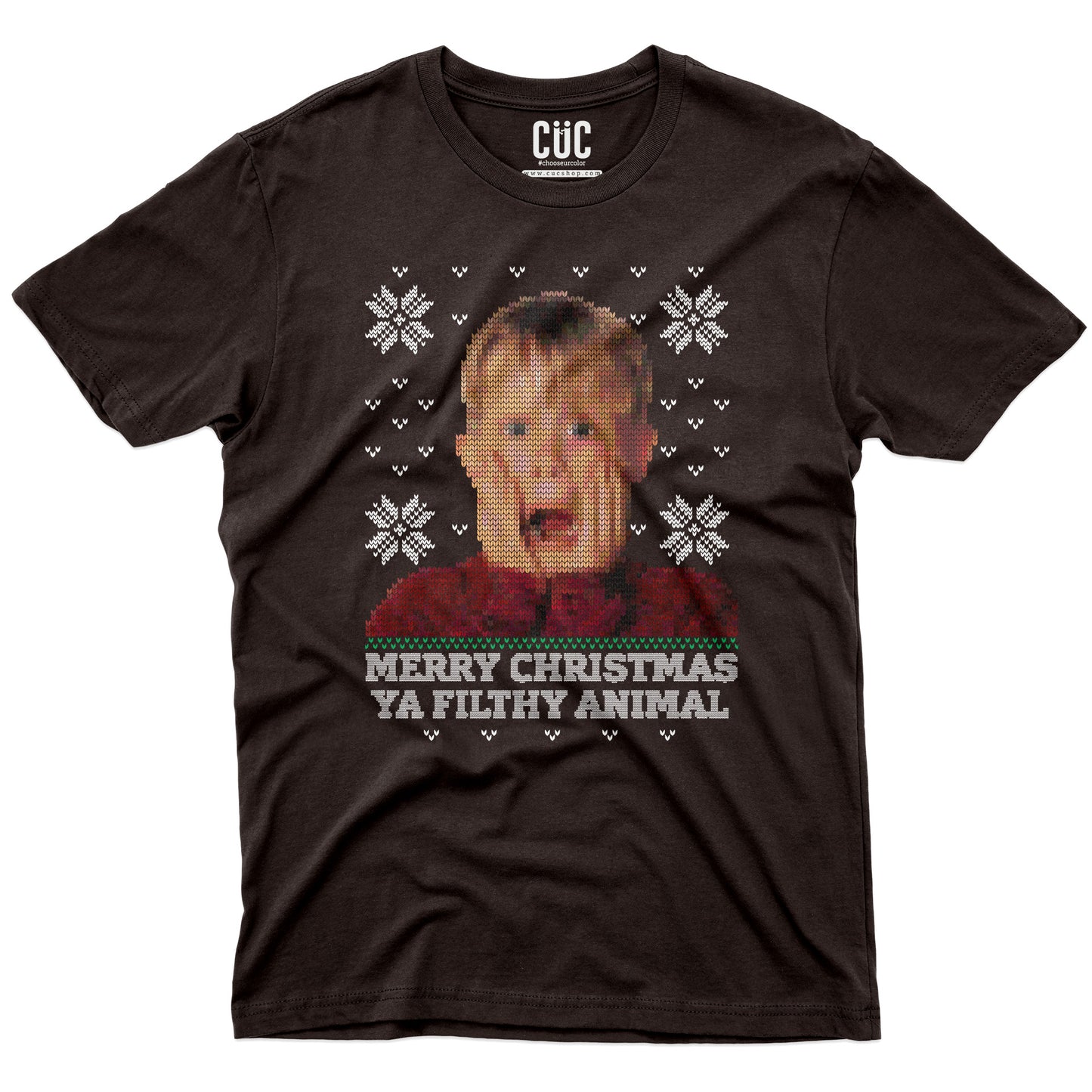 T-SHIRT KEVIN MERRY XMAS FILTHY ANIMALS natale regalo simpatico Marron #chooseurcolor