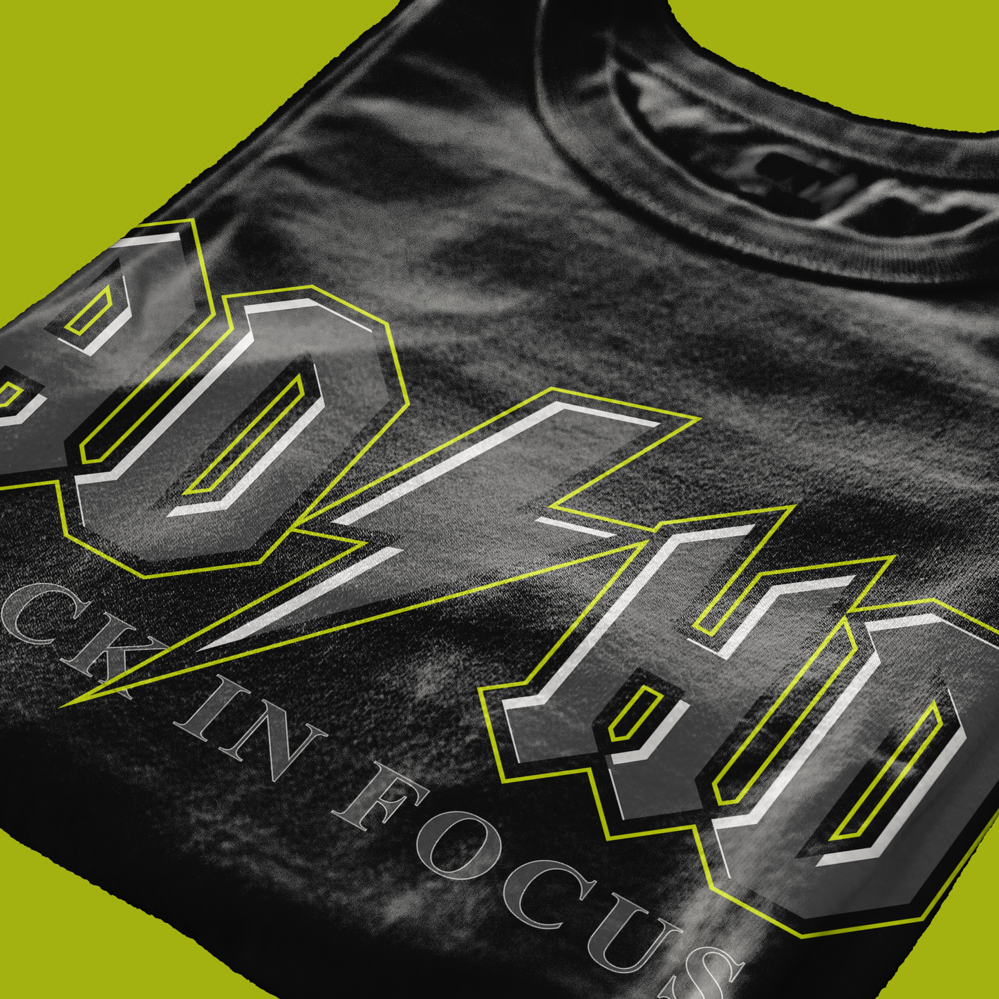 T-SHIRT ADHD back in focus scritta simpatica Nera #chooseurcolor