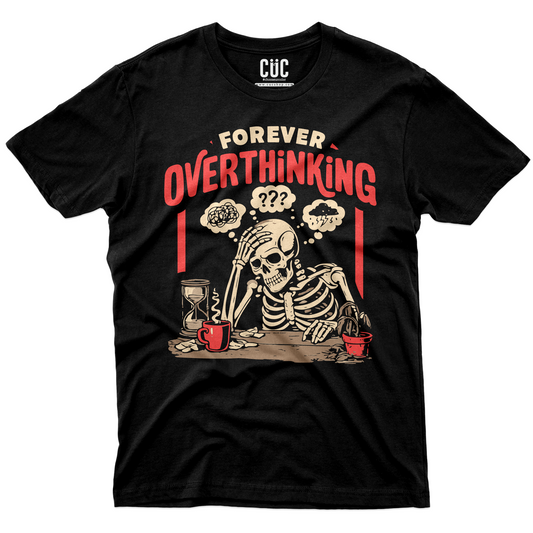 T-SHIRT OVERTHINKING pratica costante di tutti i gironi Nera #chooseurcolor