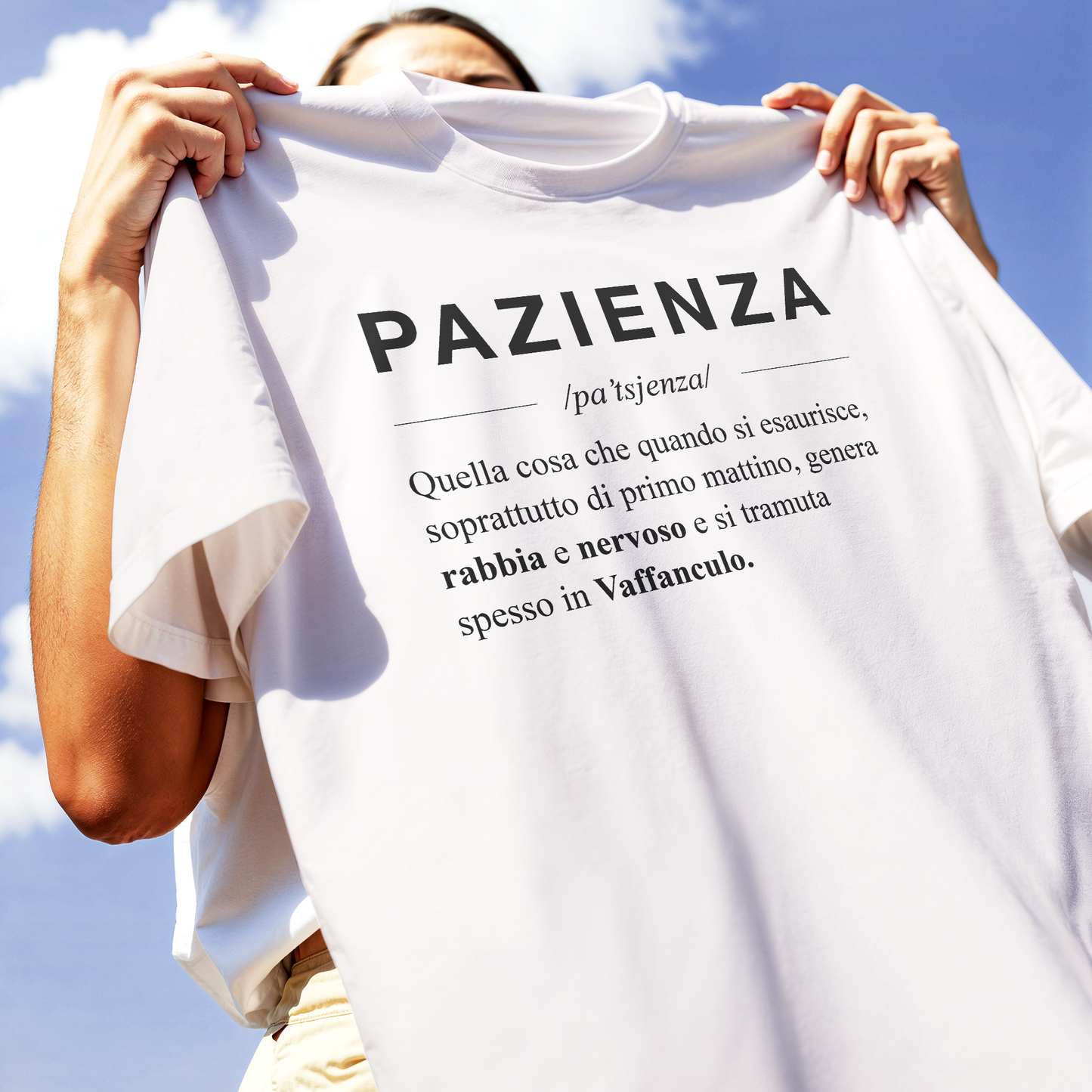 T-SHIRT PAZIENZA descrizione dizionario simpatica e vera #chooseurcolor