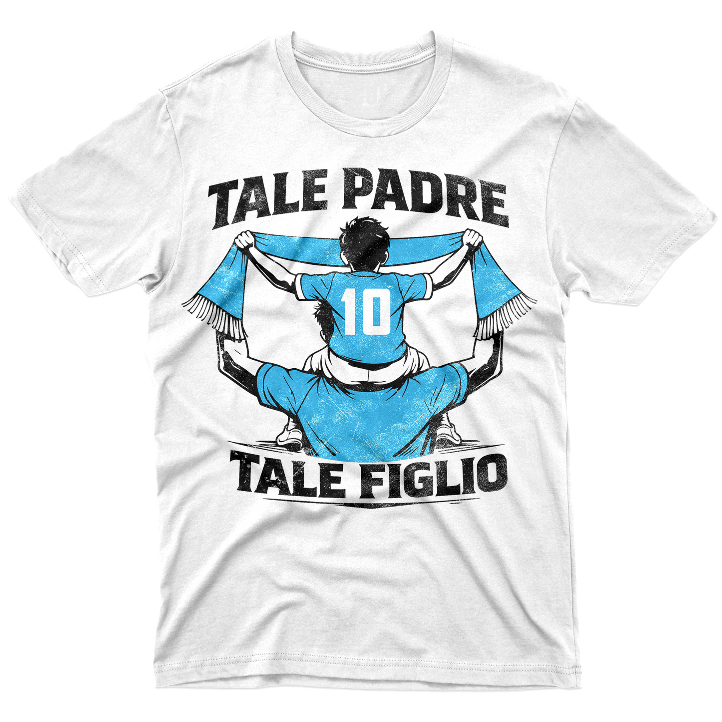 T-SHIRT Festa del Papà padre Tifoso come il figlio CELESTE napoli Bianca #chooseurcolor