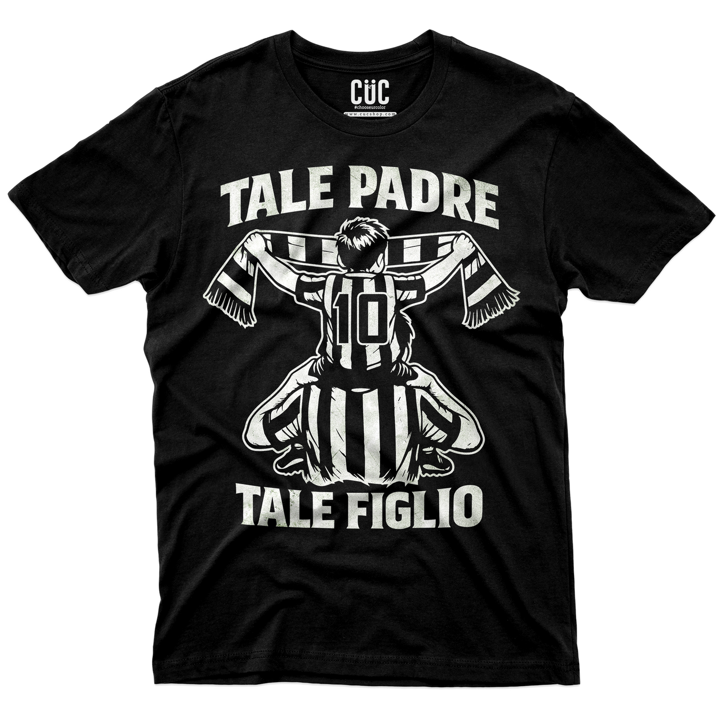 T-SHIRT Festa del Papà padre Tifoso come il figlio BIANCO NERO Nera #chooseurcolor