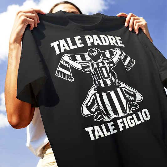 T-SHIRT Festa del Papà padre Tifoso come il figlio BIANCO NERO Nera #chooseurcolor