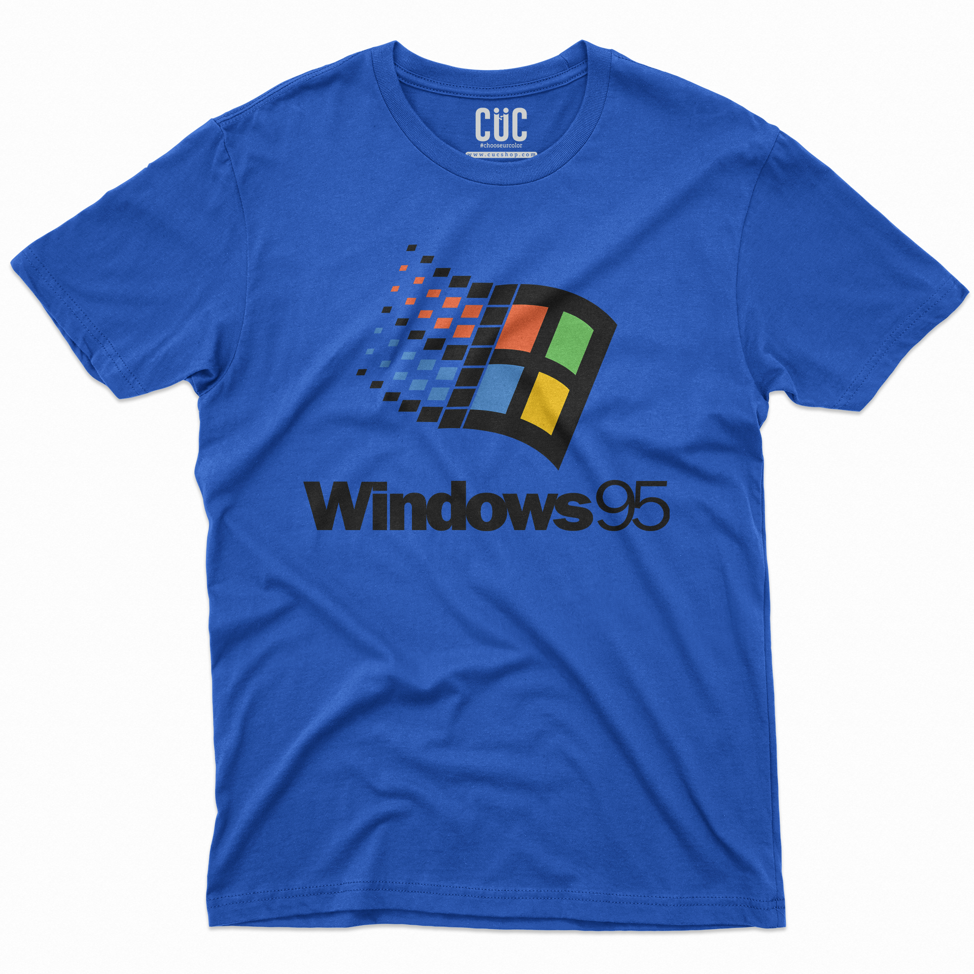 T-SHIRT CUC Maglietta retrògrafica nostalgica anni 90 95 NERD Blu Royal M [IMGKEY:ROY:M:1]