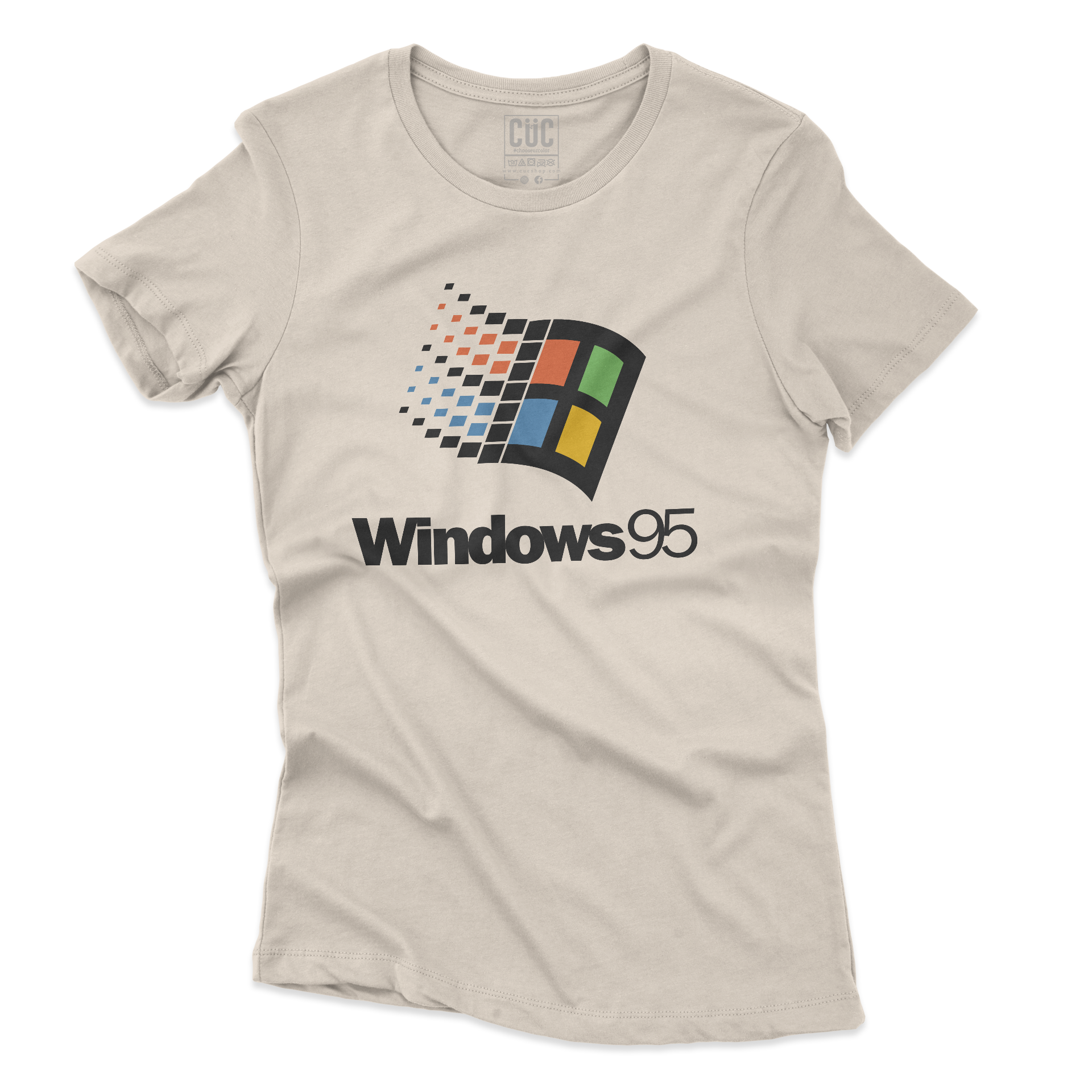 T-SHIRT CUC Maglietta retrògrafica nostalgica anni 90 95 NERD Sabbia W [IMGKEY:SAN:W:2]