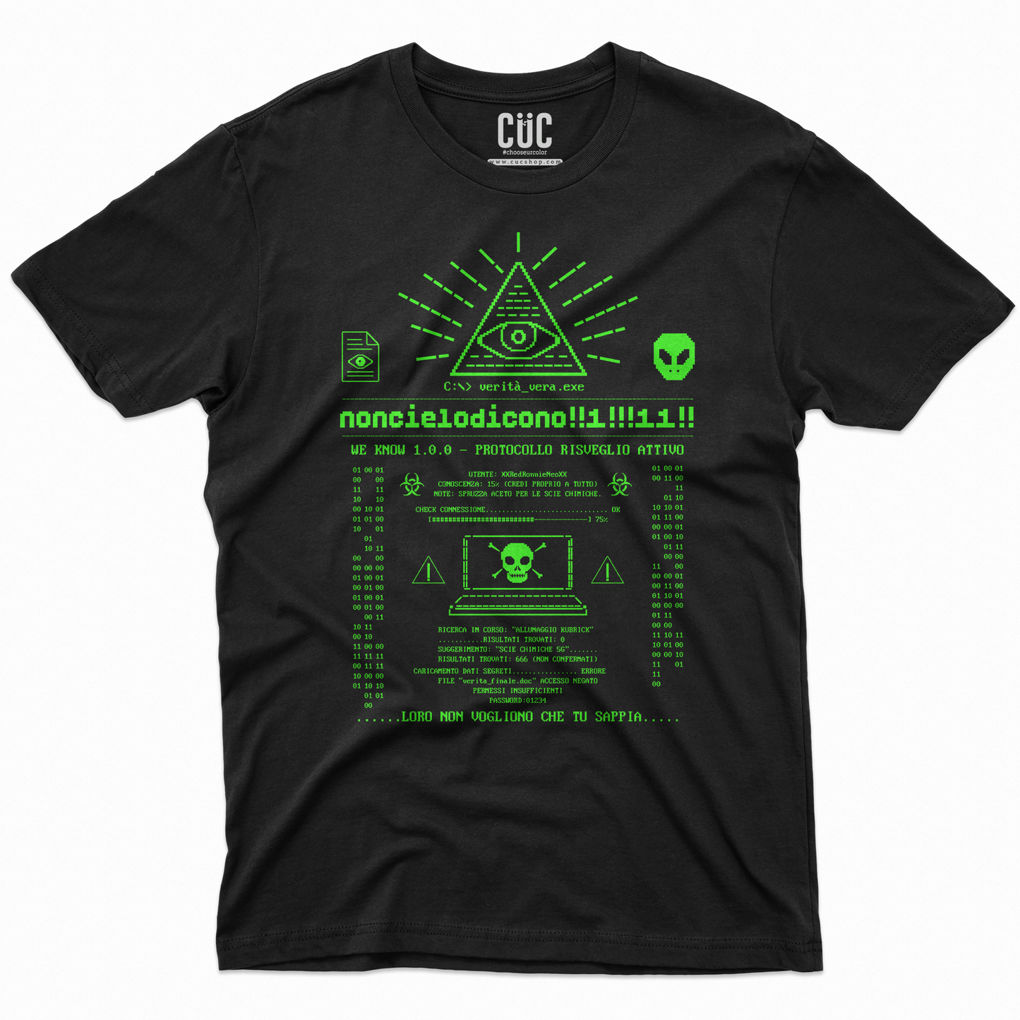 T-SHIRT CUC NON CIELODICONO web meme scie chimiche terrapiattisti Nera M [IMGKEY:BLA:M:1]
