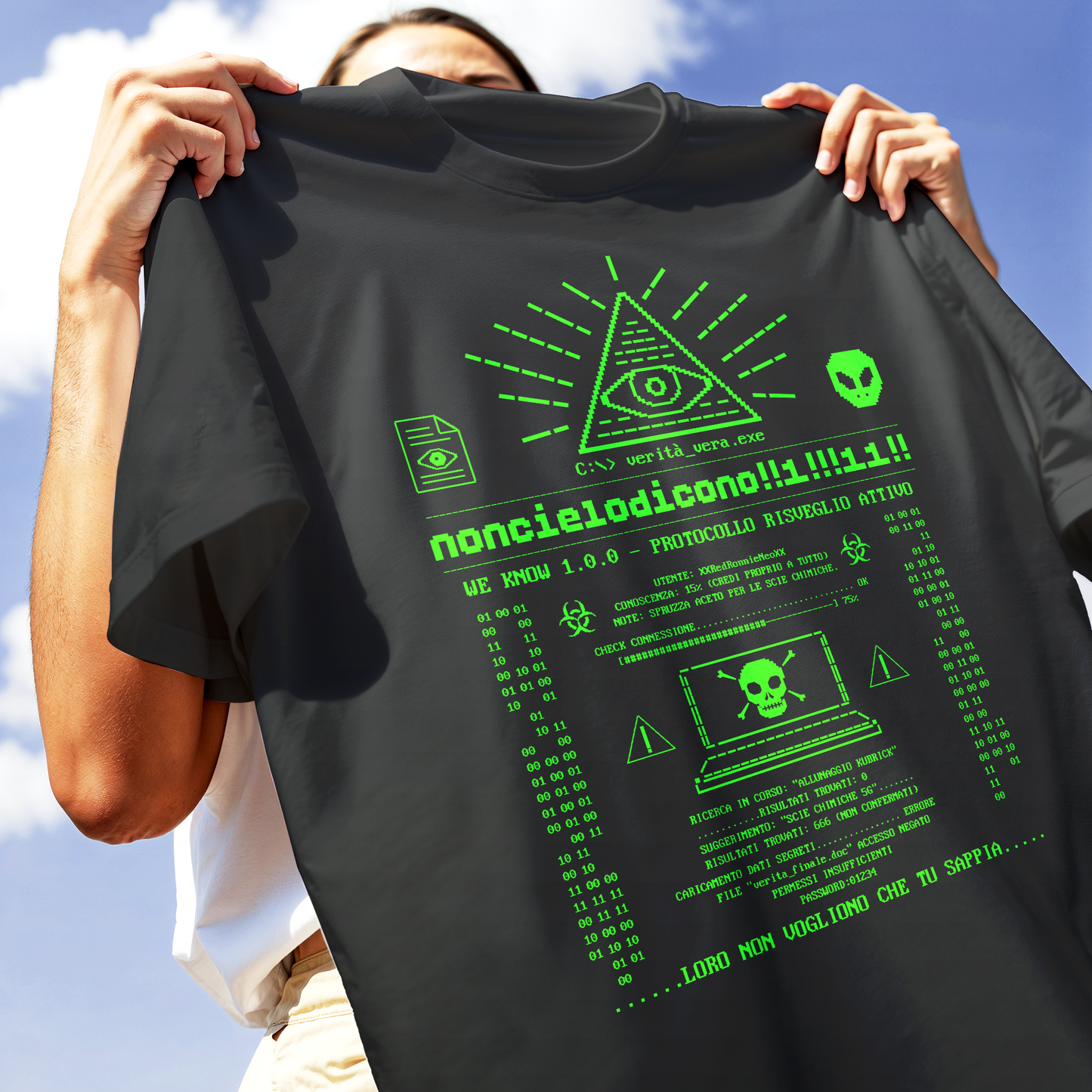 T-SHIRT CUC NON CIELODICONO web meme scie chimiche terrapiattisti Nera M [IMGKEY:BLA:M:3]