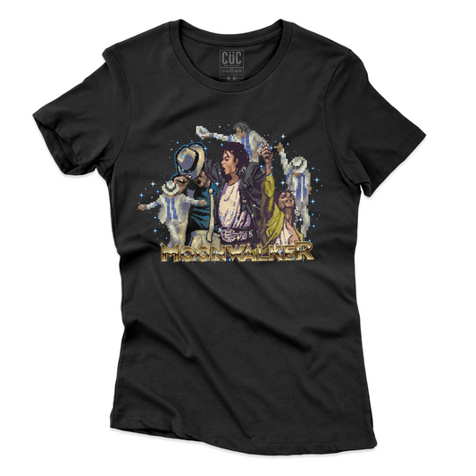 T-SHIRT CUC MOONWALKER Jako PIXEL ART game film anni 90 King of Pop Nera W [IMGKEY:BLA:W:2]