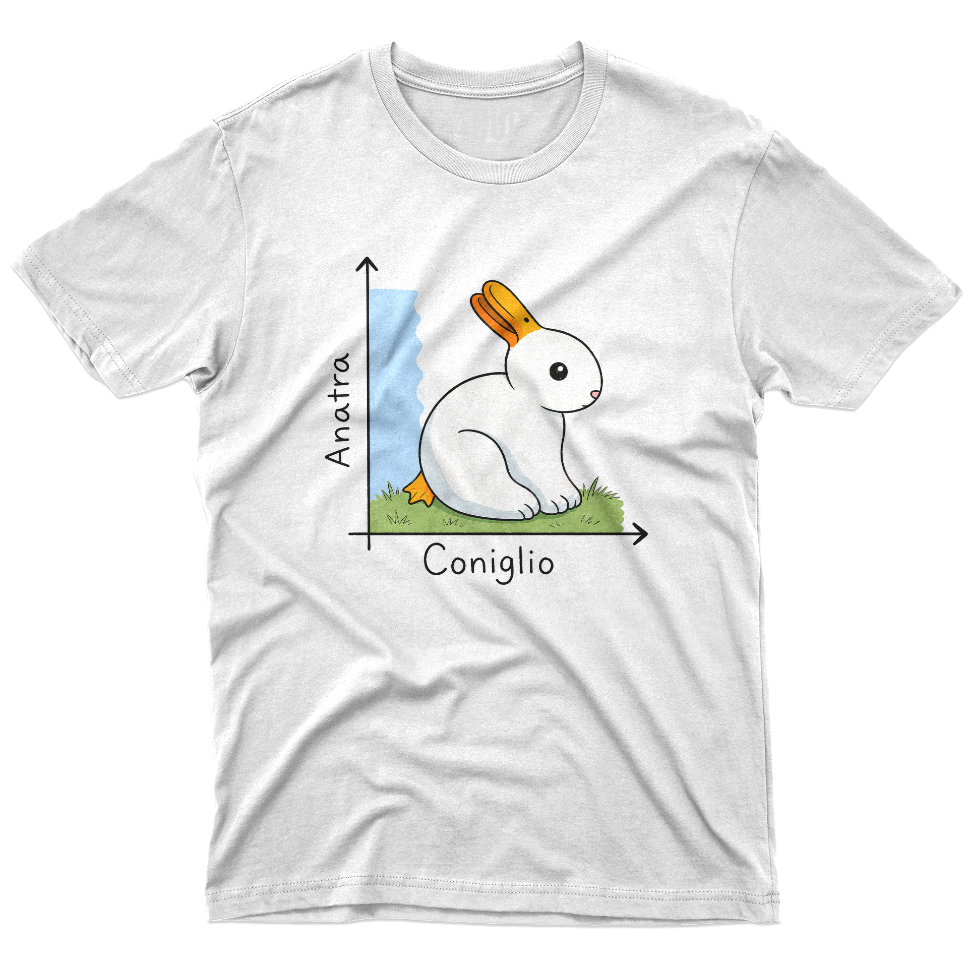 T-SHIRT CUC PUNTI DI VISTA coniglio anatra meme divertente Bianca M [IMGKEY:WHI:M:1]
