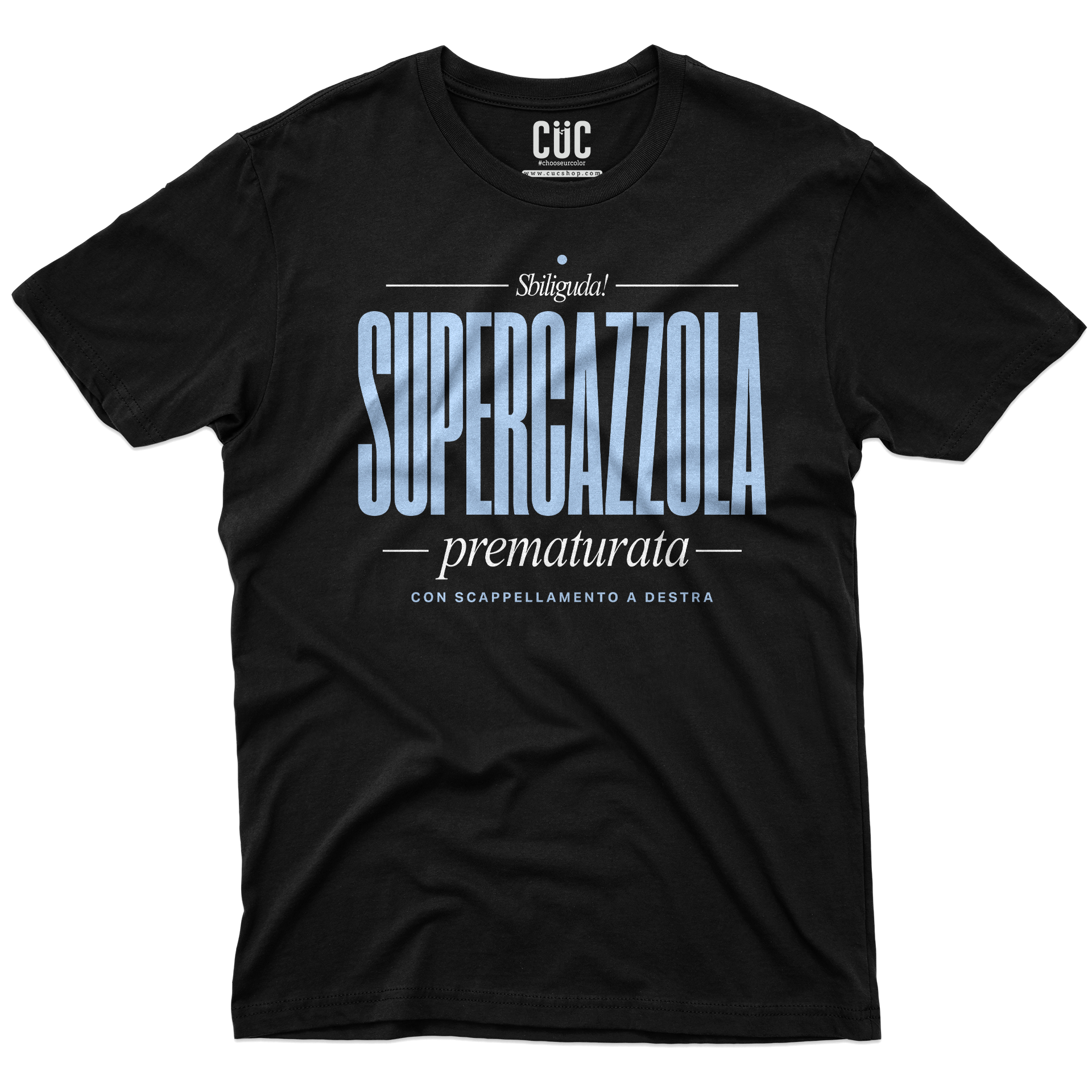 T-SHIRT CUC SUPERCAZZOLA con scappellamento a destro sbiligura cult Italiano Nera M [IMGKEY:BLA:M:1]