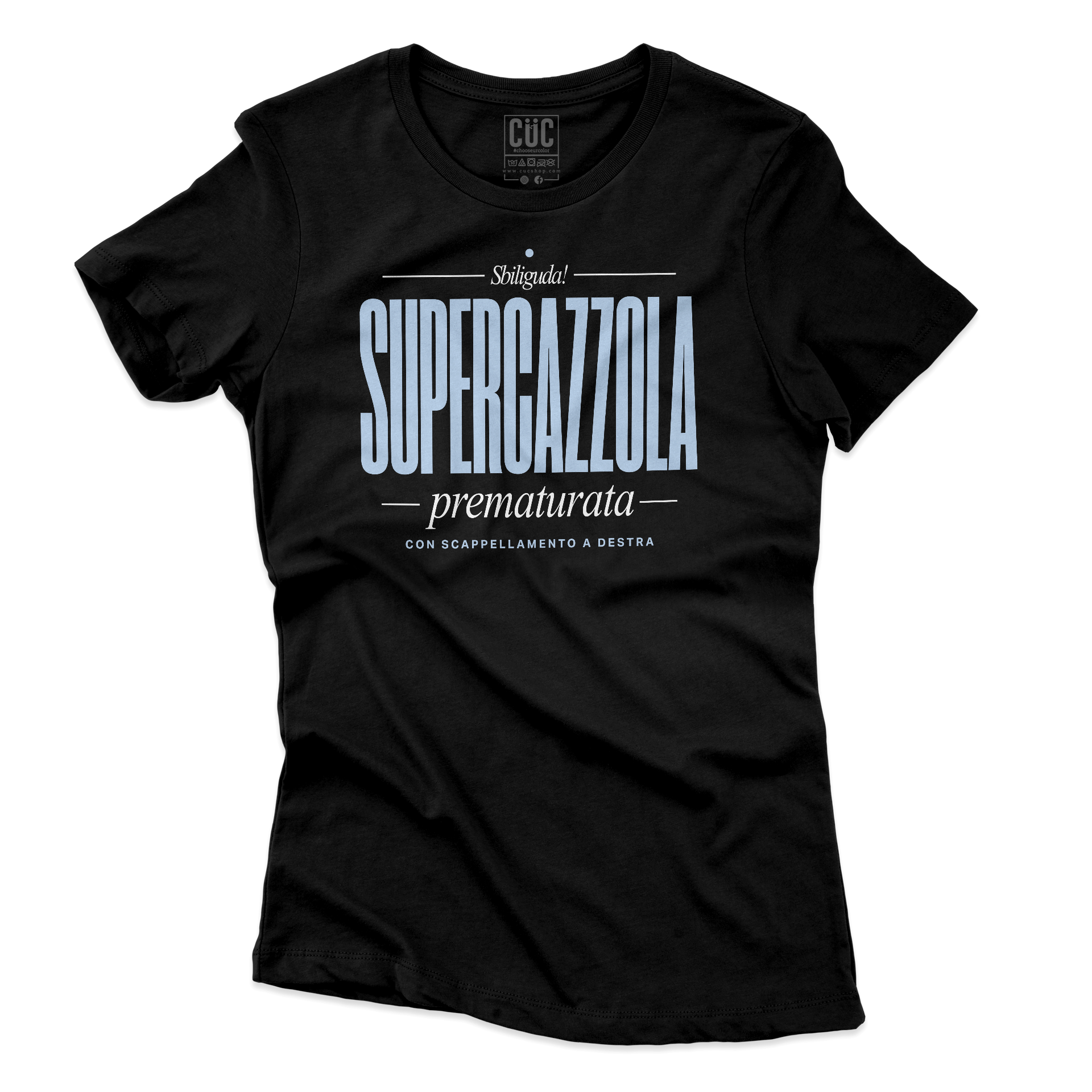 T-SHIRT CUC SUPERCAZZOLA con scappellamento a destro sbiligura cult Italiano Nera W [IMGKEY:BLA:W:3]