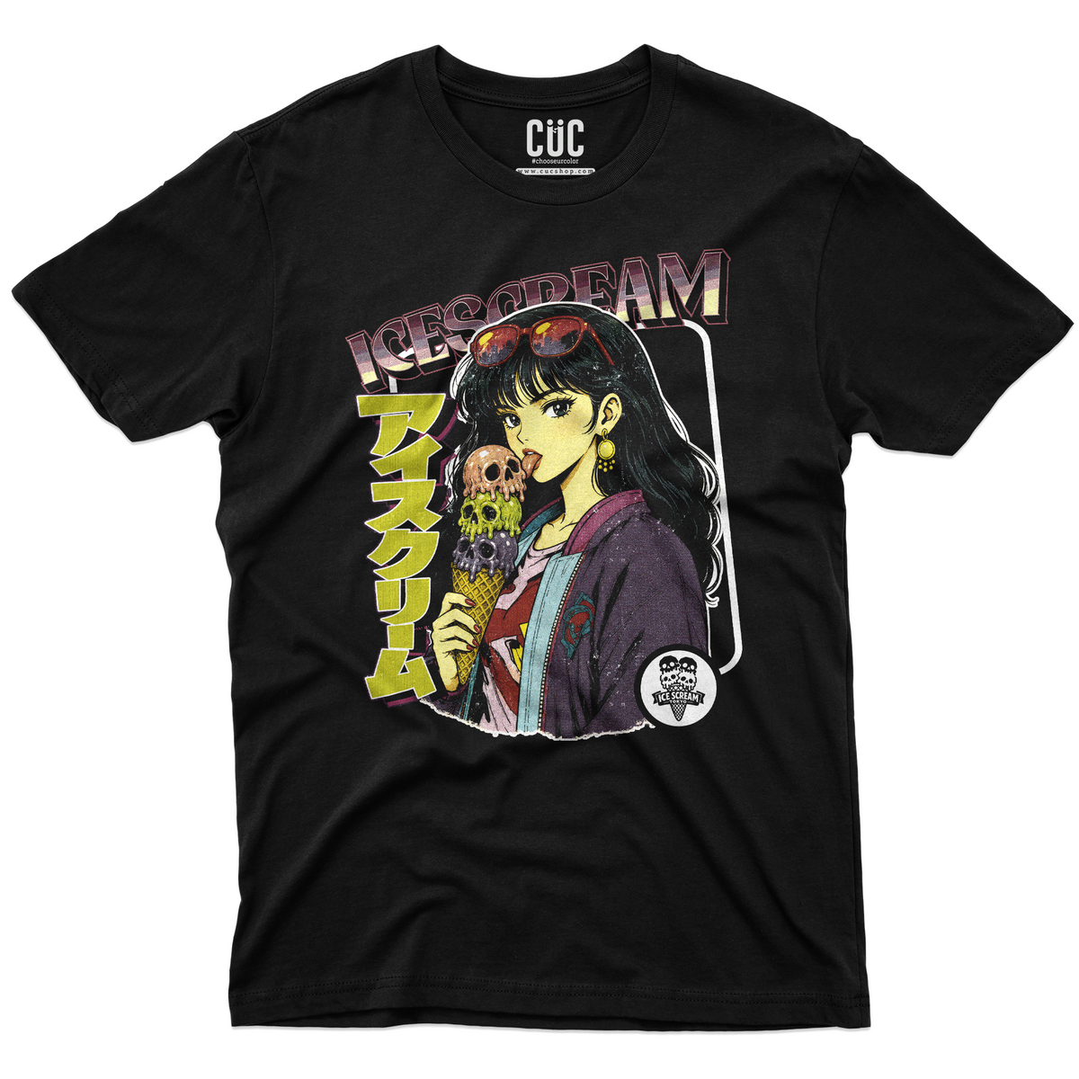 T-SHIRT JAPAN ICE SCREAM estate cool Toky Nera M [IMGKEY:BLA:M:1]