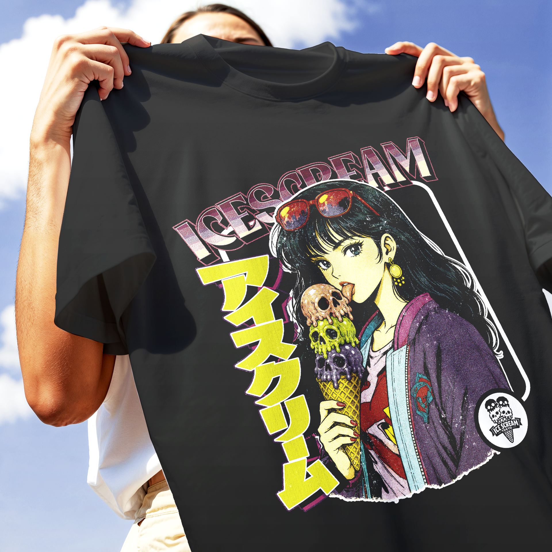 T-SHIRT JAPAN ICE SCREAM estate cool Toky Nera M [IMGKEY:BLA:M:2]