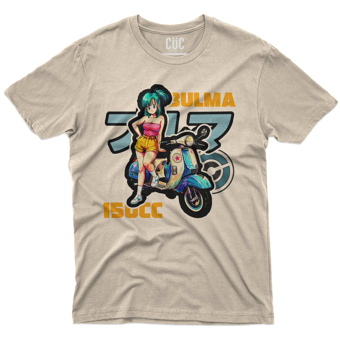 T-SHIRT CUC ANIME BULMA 150CC motorino e classic manga Sabbia M [IMGKEY:SAN:M:1]