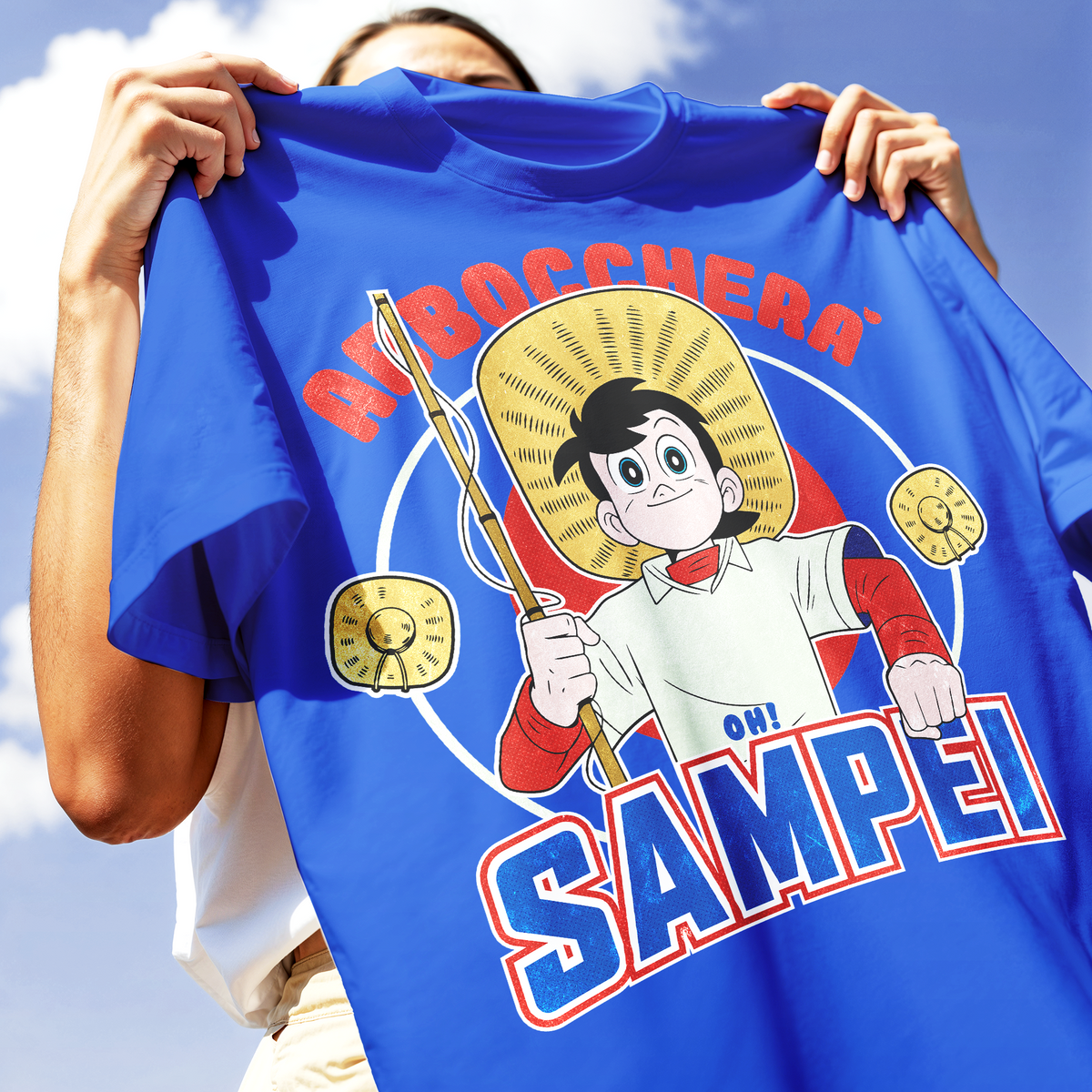 T-SHIRT CUC Abboccherà Sigla Sampei cartoon anni 80 pesca Blu Royal M [IMGKEY:ROY:M:2]