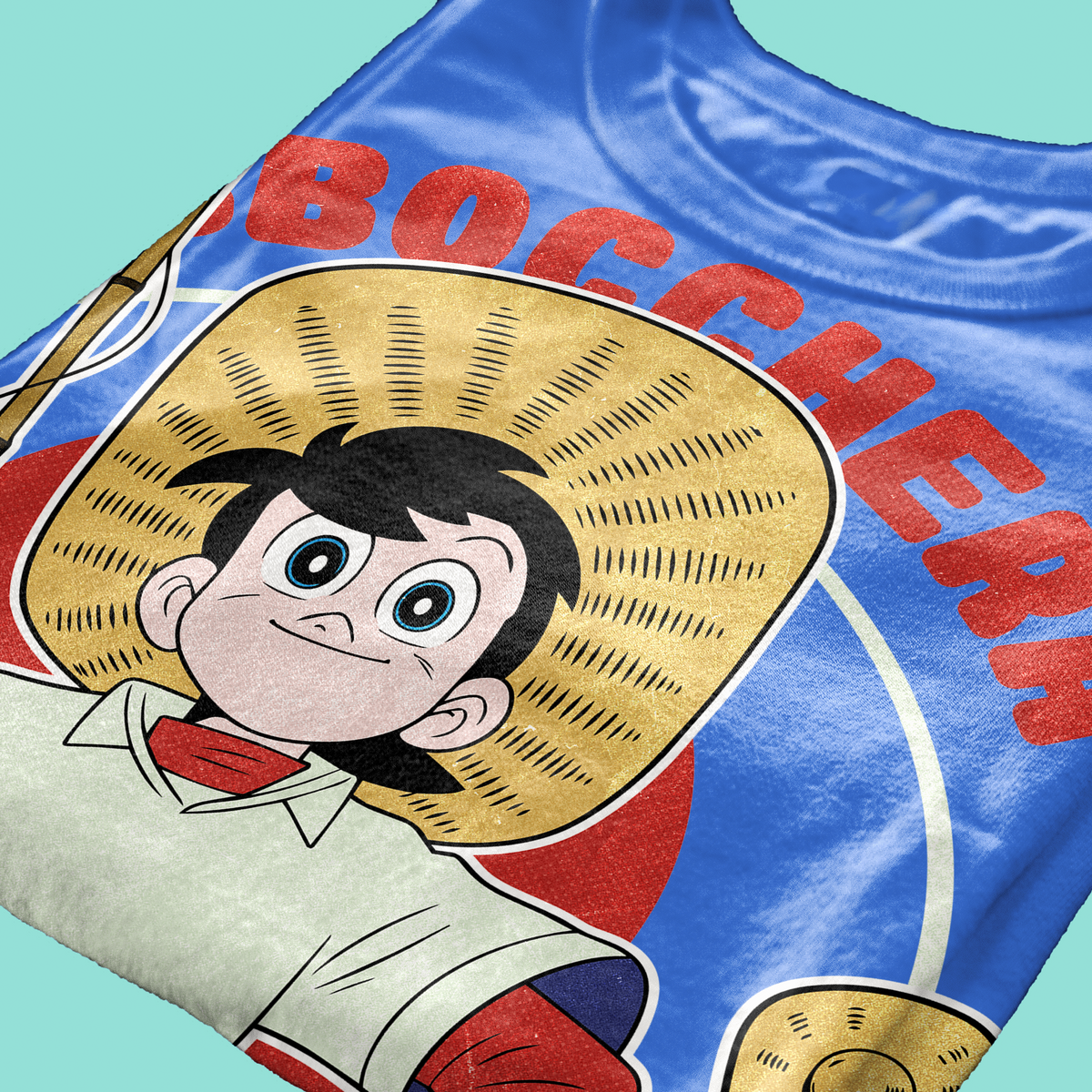 T-SHIRT CUC Abboccherà Sigla Sampei cartoon anni 80 pesca Blu Royal M [IMGKEY:ROY:M:4]
