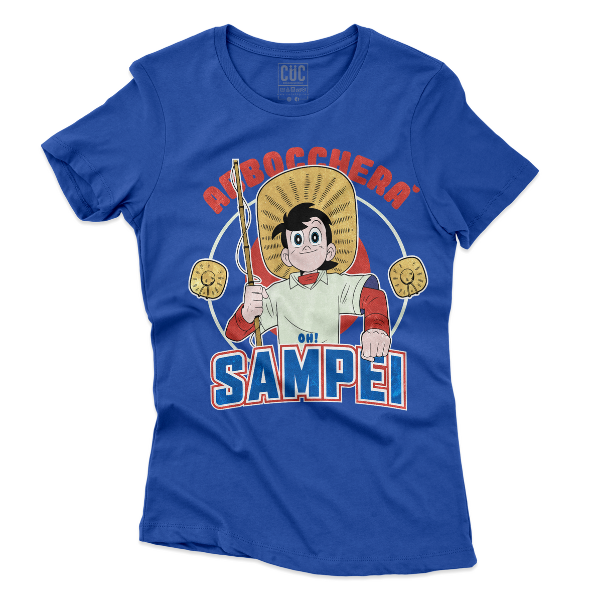 T-SHIRT CUC Abboccherà Sigla Sampei cartoon anni 80 pesca Blu Royal W [IMGKEY:ROY:W:3]