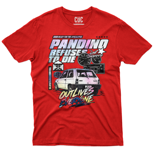 T-SHIRT CUC PANDINO refuses to die apocalypse ready sopravvive a tutto Rossa M [IMGKEY:RED:M:1]